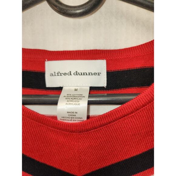 Alfred Dunner Women's Blouse Med Chevron Textured Color block Asymmetrical Hem - Picture 3 of 8